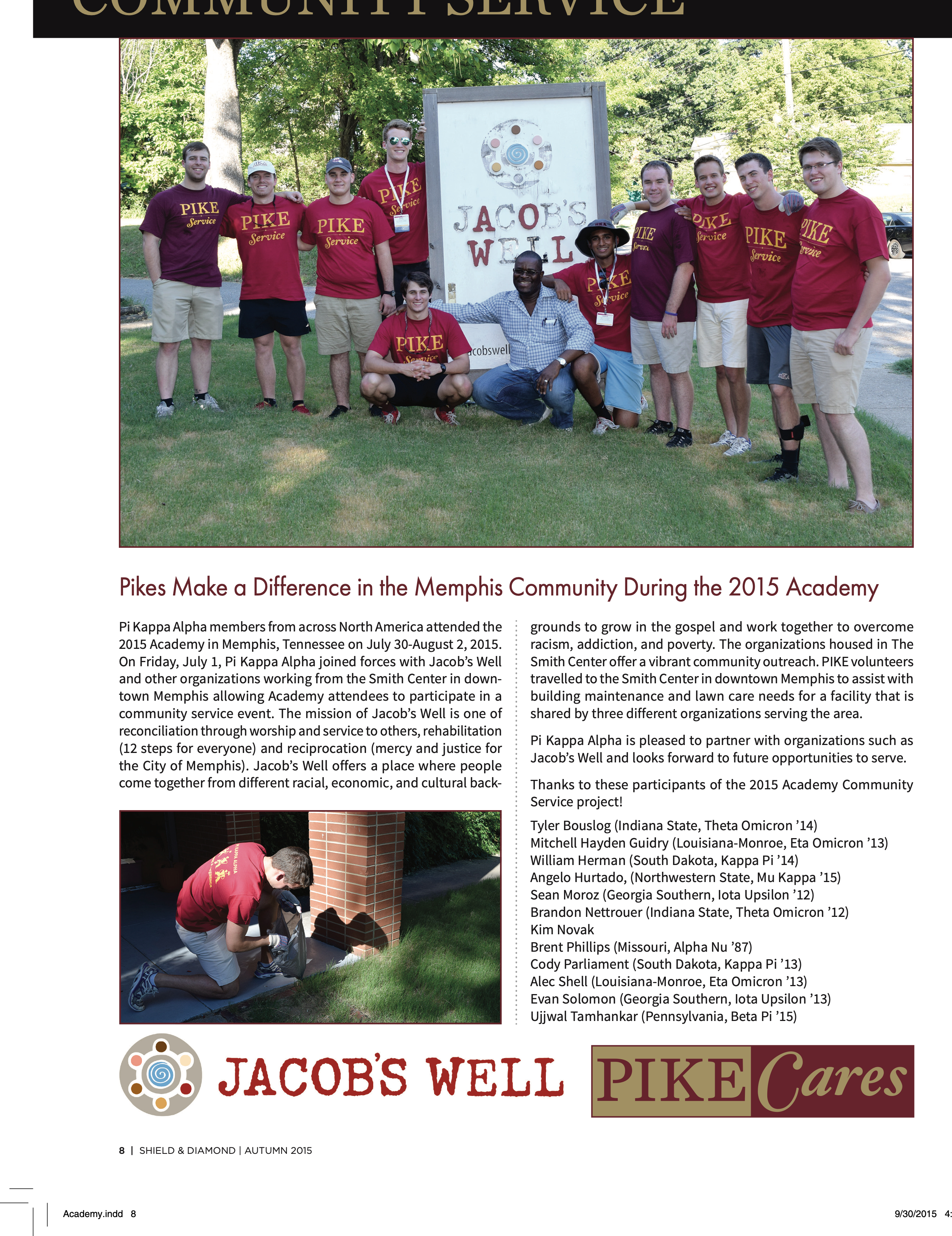 Pike University: Community Service, Autumn 2015